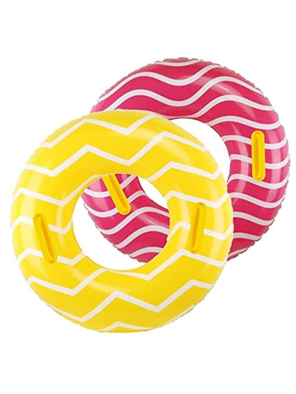 2 Pack 39 Inch Inflatable Pool Tubes With Handles Float Swim Ring Floaties